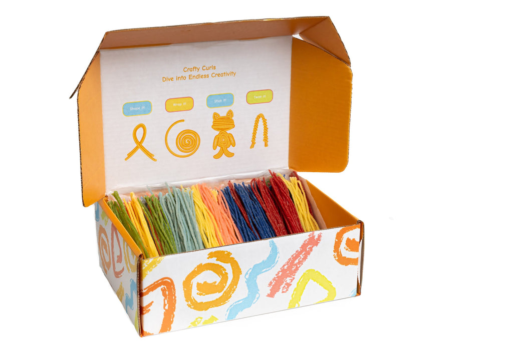 Crafty Curls Mega Box, a versatile, eco-friendly kids’ travel craft kit in Australia, perfect for screen-free creative play and developing fine motor skills.